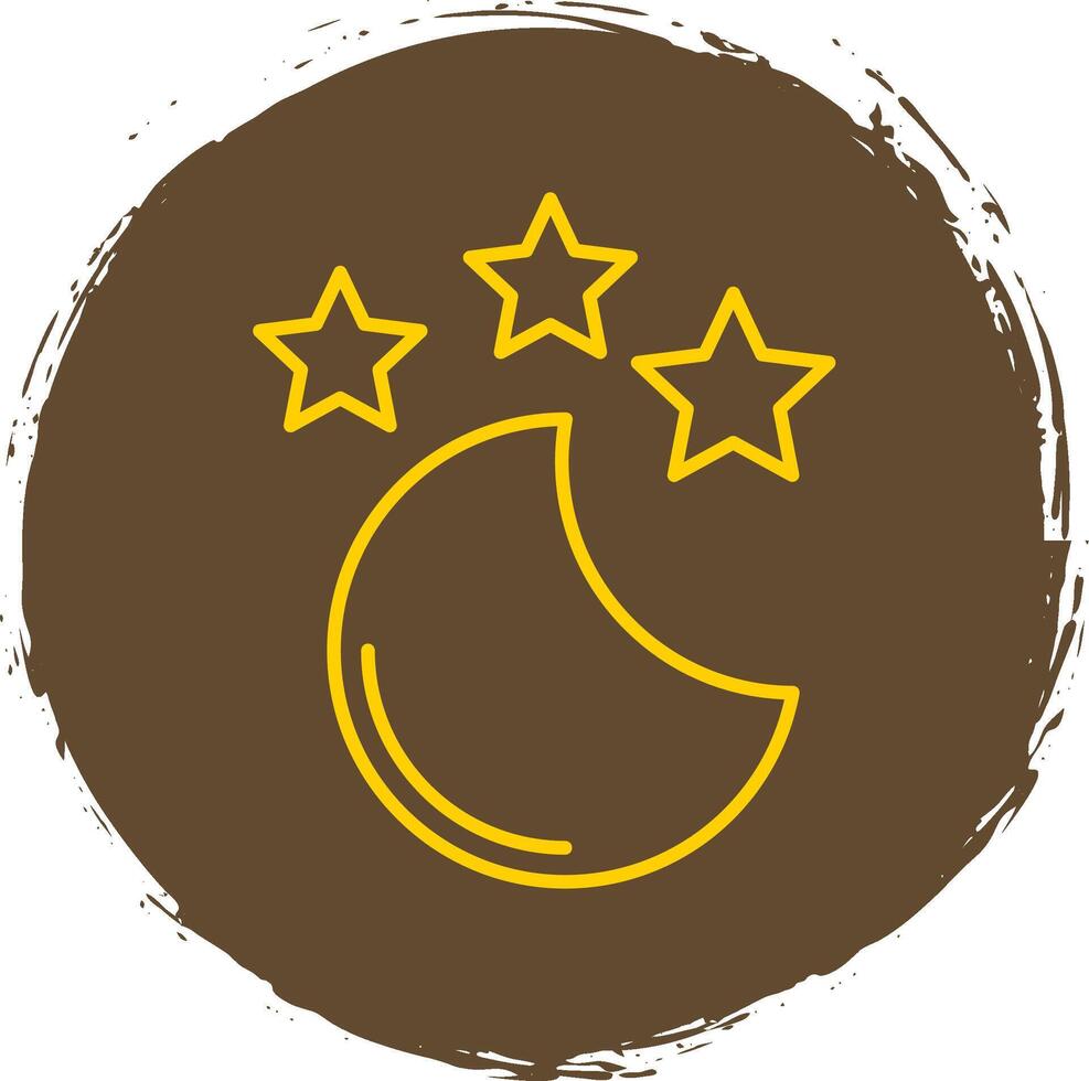 New Moon Line Circle Yellow Icon vector