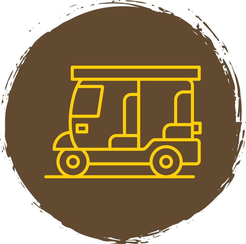Rickshaw Line Circle Yellow Icon vector
