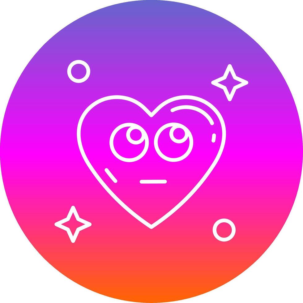 Rolling eyes Line Gradient Circle Icon vector