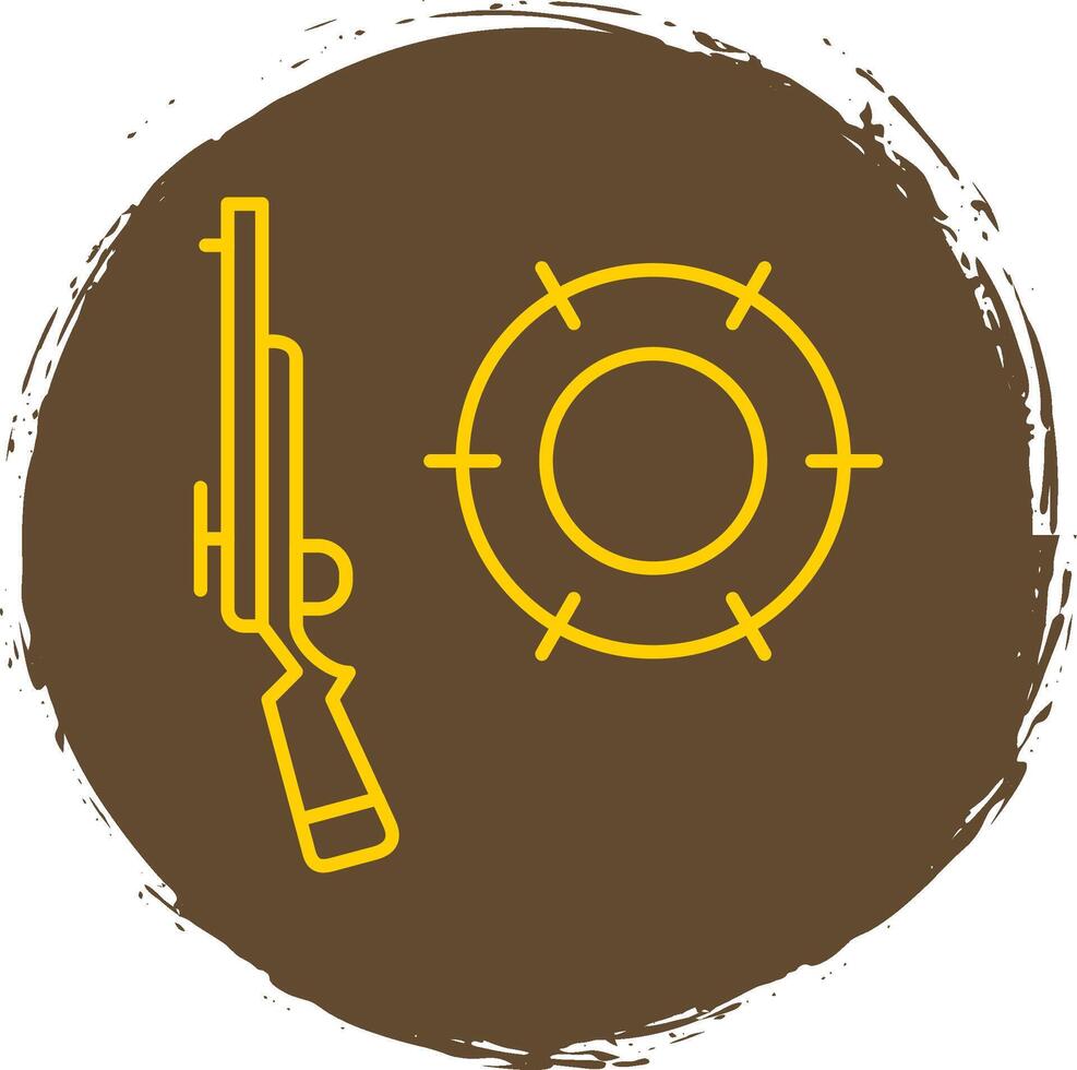 Hunting Line Circle Yellow Icon vector