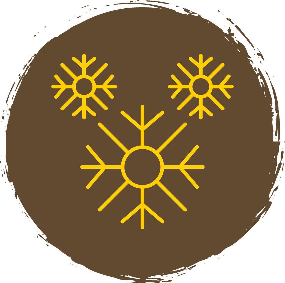 Snowflake Line Circle Yellow Icon vector