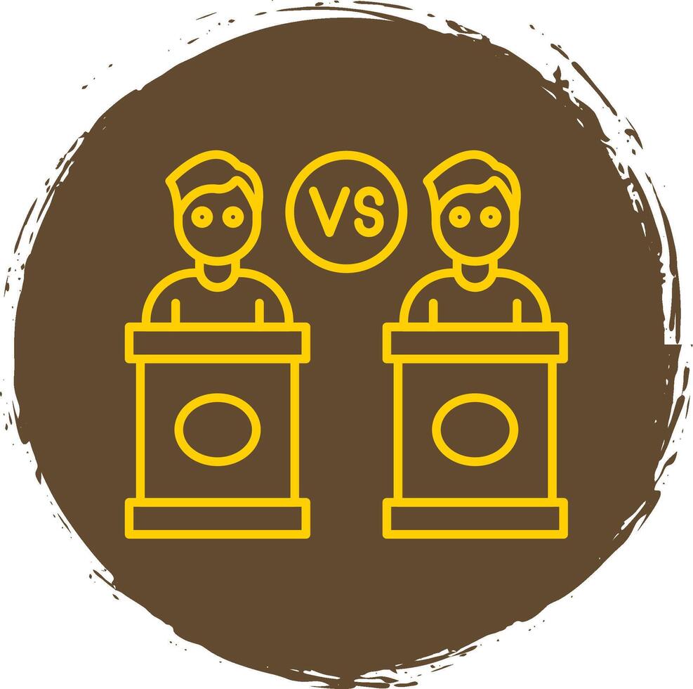 Debate Line Circle Yellow Icon vector