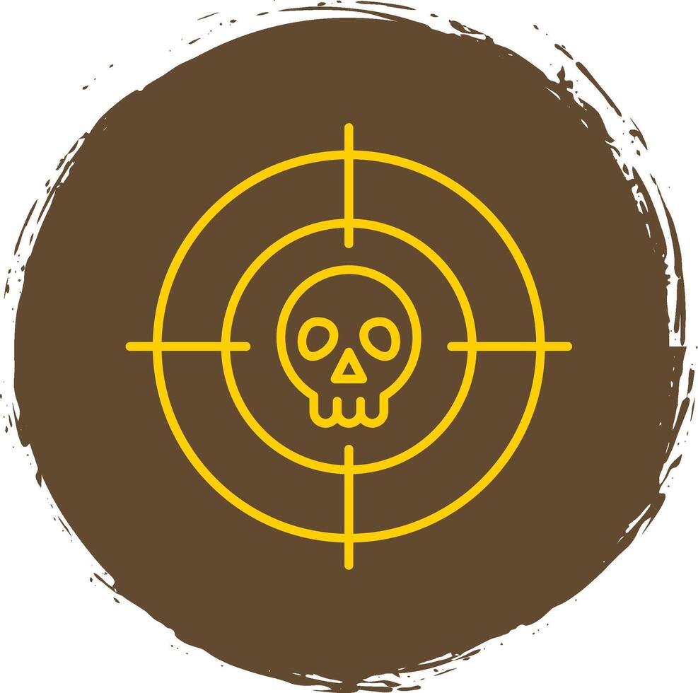 Targeted Line Circle Yellow Icon vector