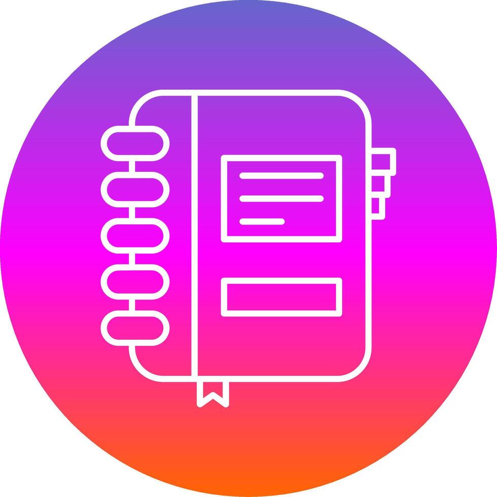 Notebook Line Gradient Circle Icon vector