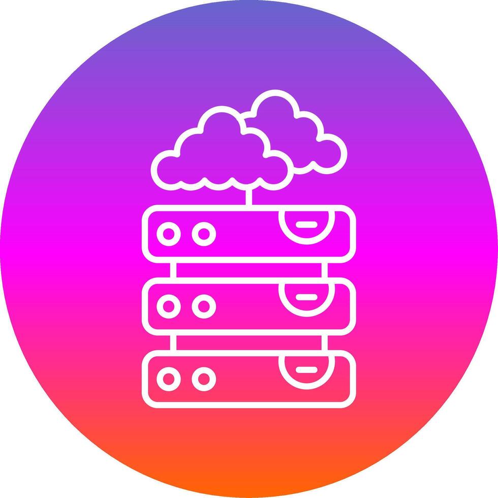 Server Line Gradient Circle Icon vector