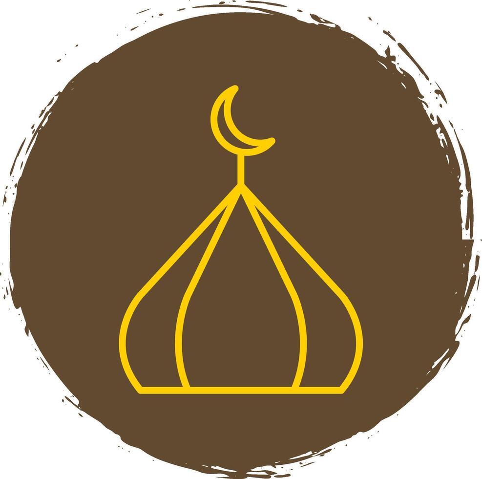 Mosque Domes Line Circle Yellow Icon vector