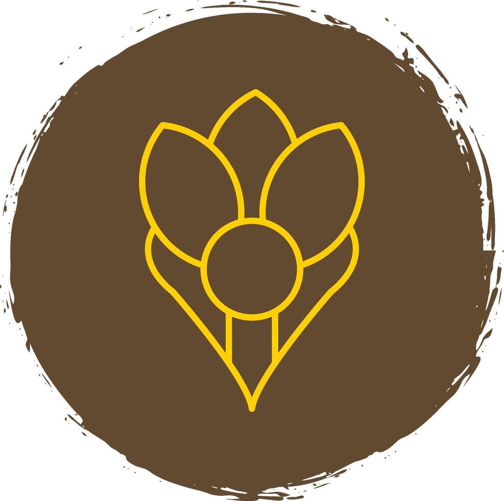 Crocus Line Circle Yellow Icon vector