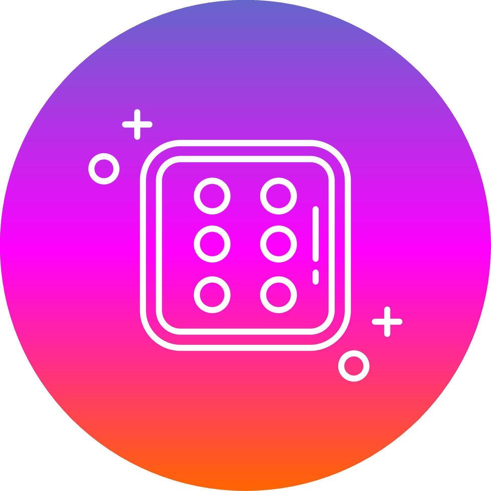 Dice six Line Gradient Circle Icon vector