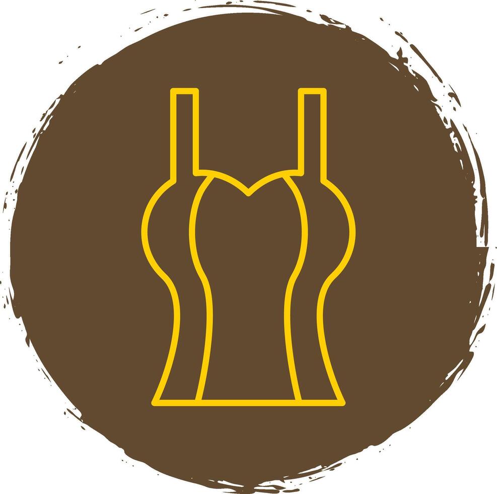 Tanktop Line Circle Yellow Icon vector