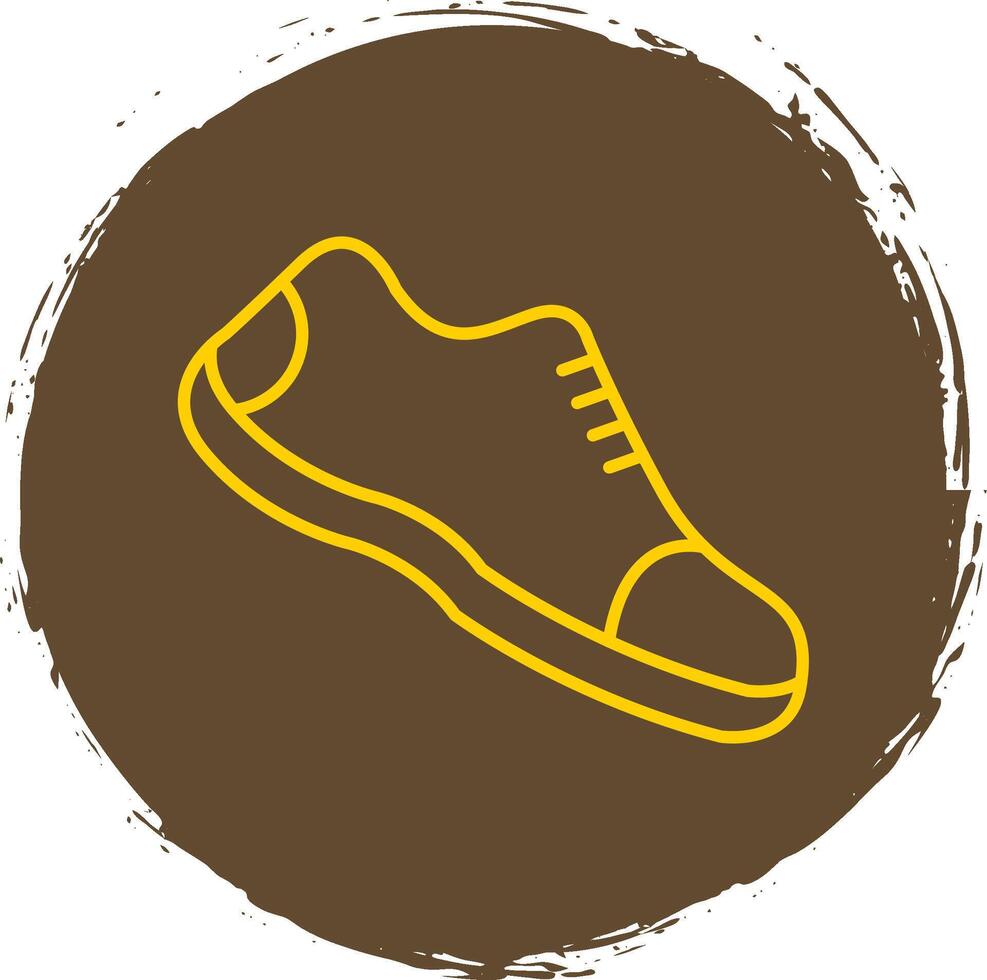 corriendo Zapatos línea circulo amarillo icono vector