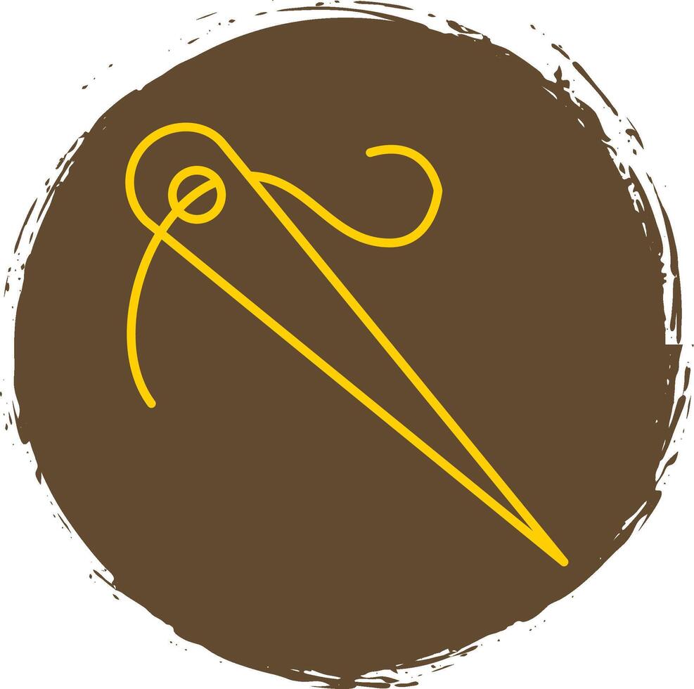 Needle Line Circle Yellow Icon vector