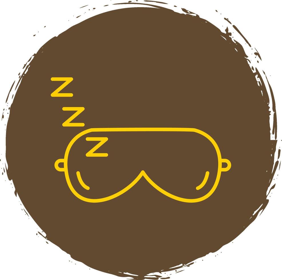 Sleeping Mask Line Circle Yellow Icon vector