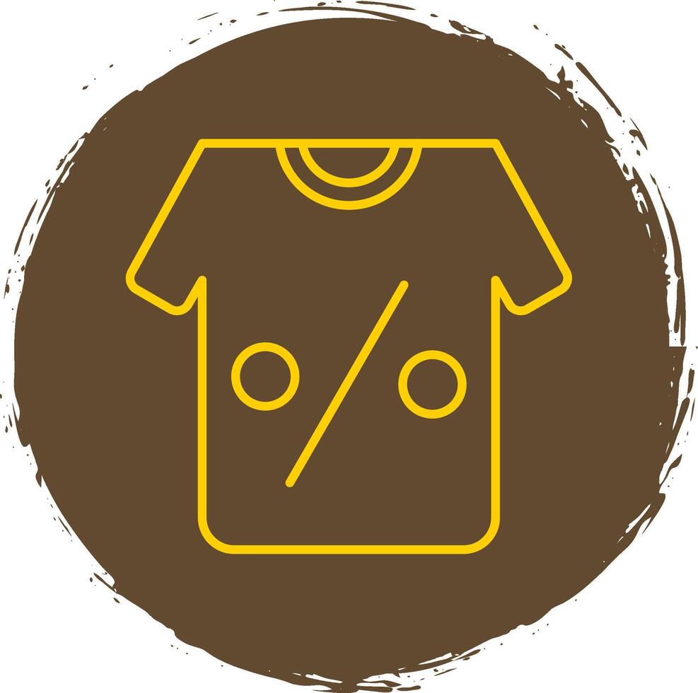 camiseta línea circulo amarillo icono vector