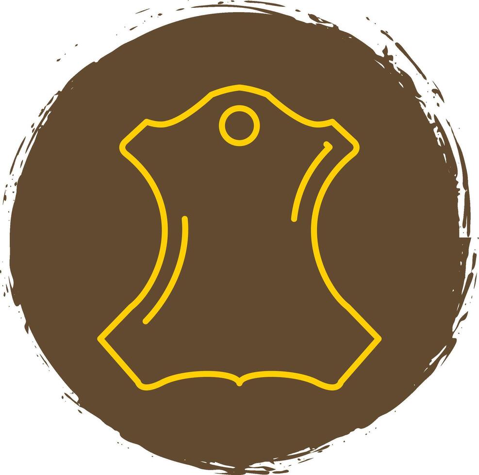 Leather Line Circle Yellow Icon vector