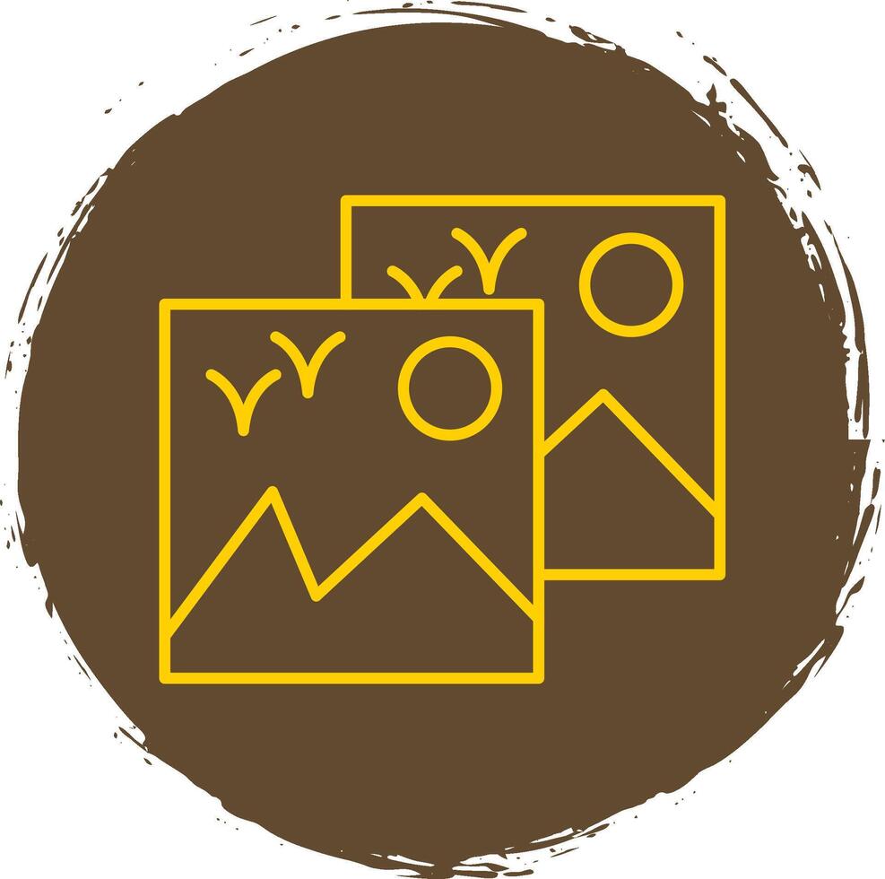 Images Line Circle Yellow Icon vector