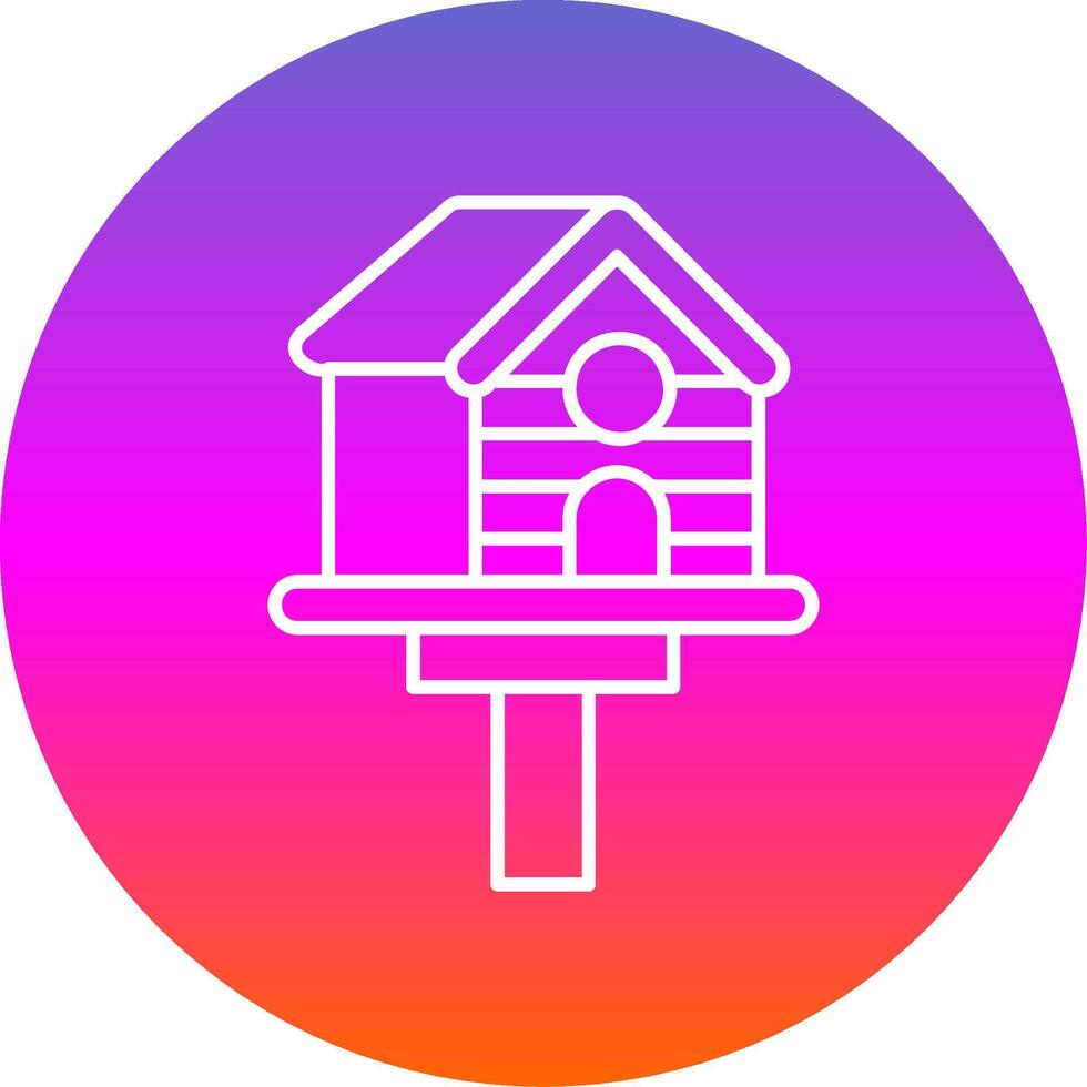Bird house Line Gradient Circle Icon vector