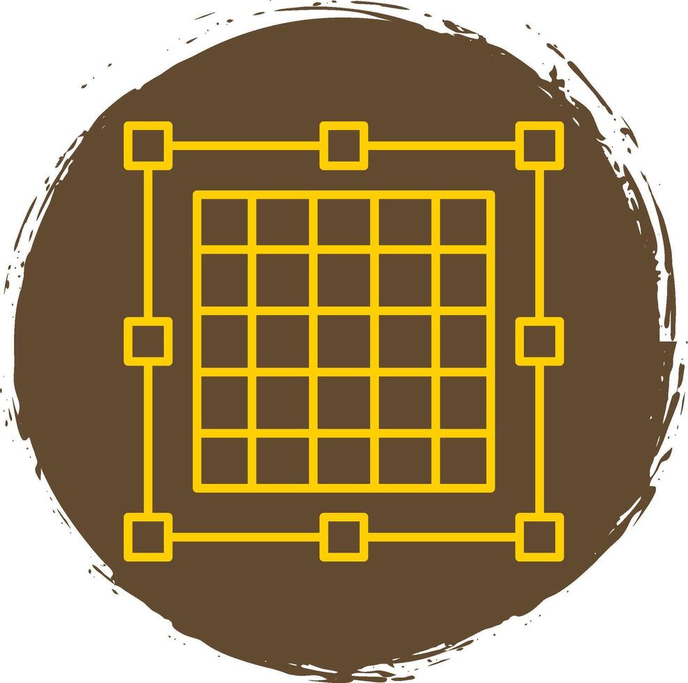 Grid Line Circle Yellow Icon vector