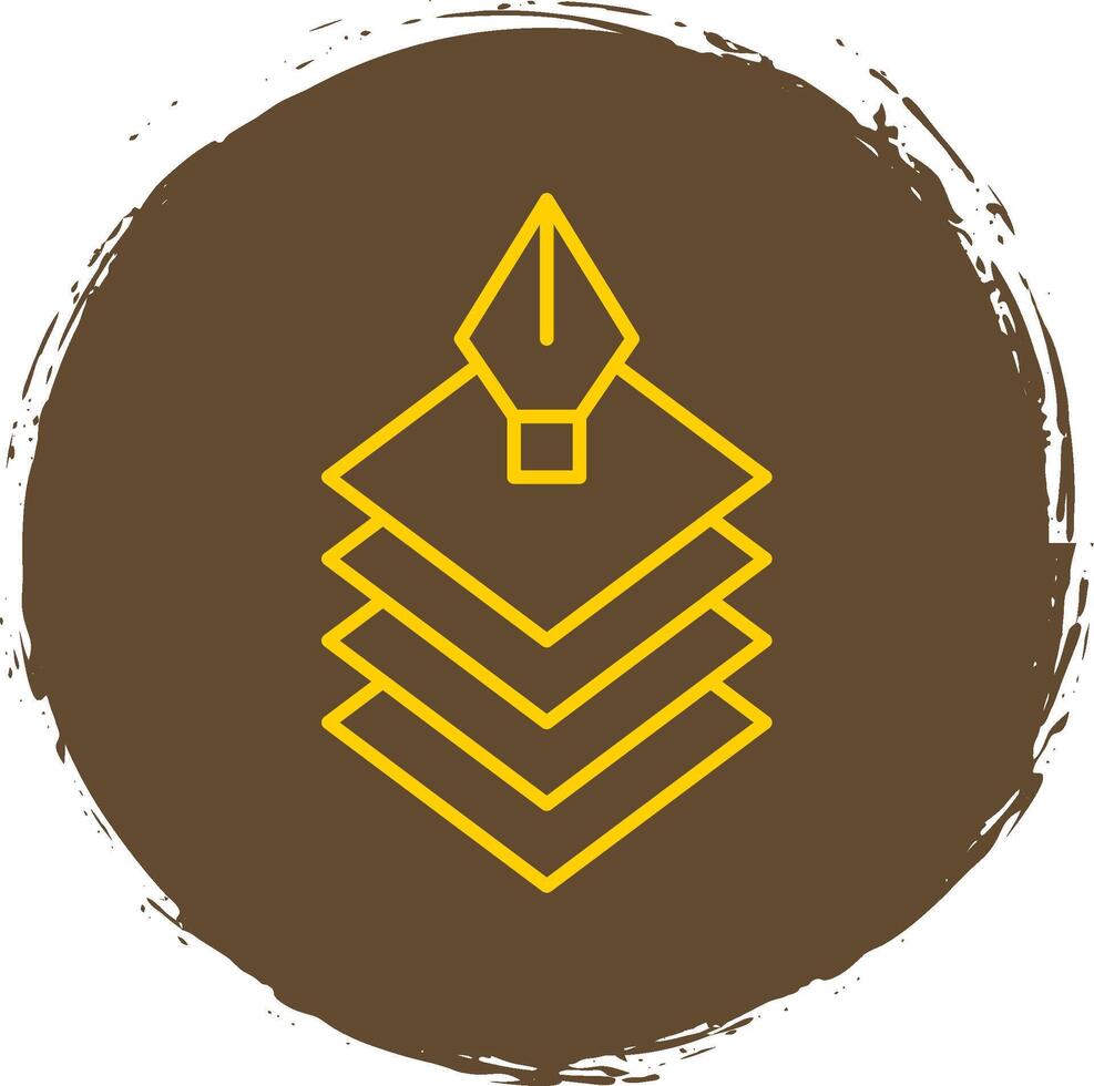 Layers Line Circle Yellow Icon vector
