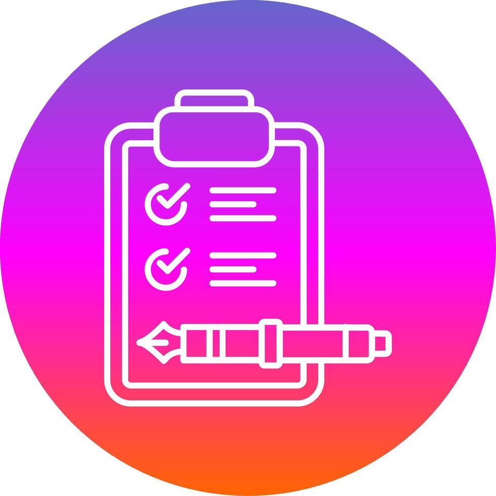 Check list Line Gradient Circle Icon vector