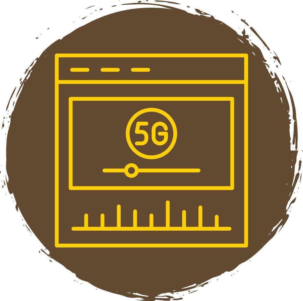Video Player Line Circle Yellow Icon vector