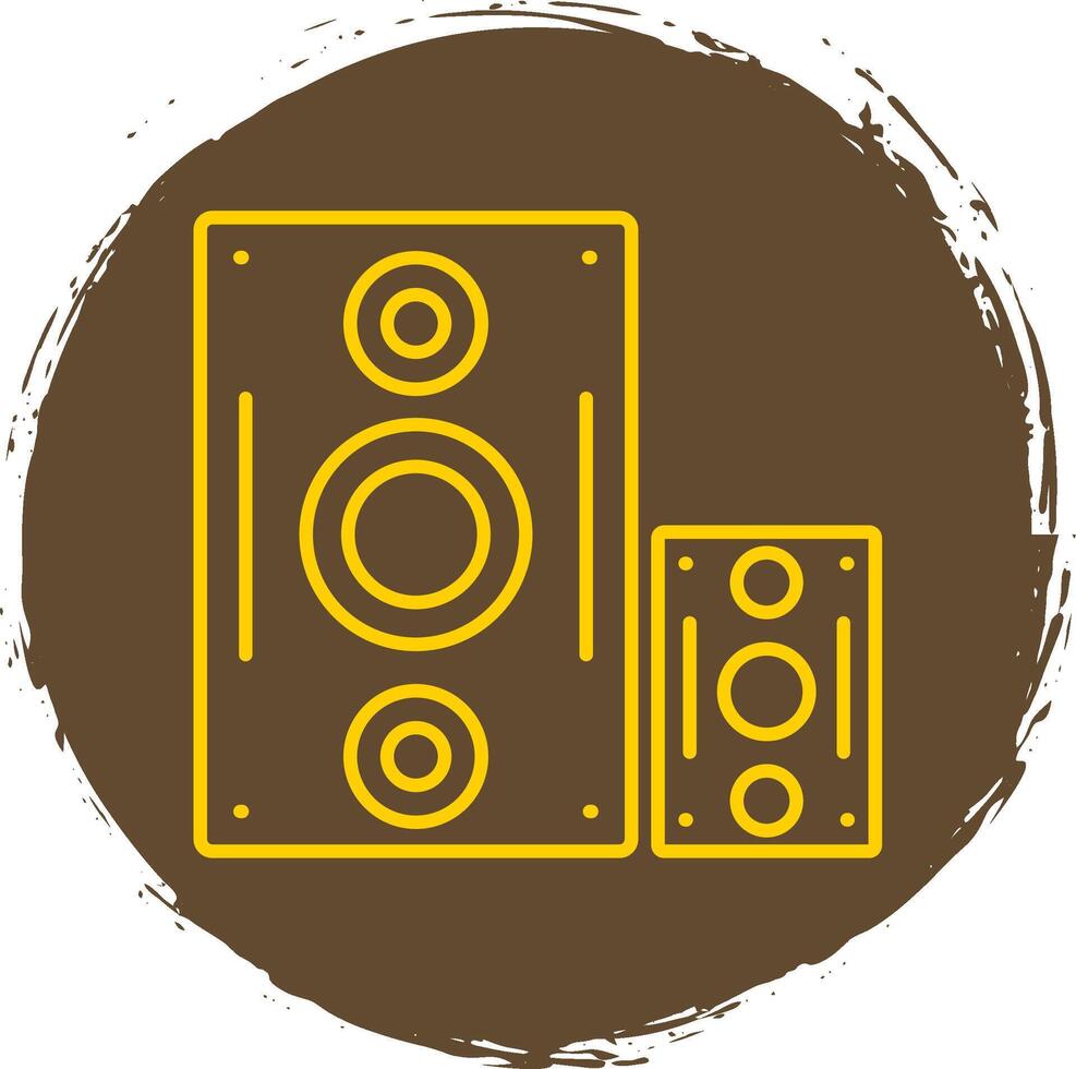 altavoz línea circulo amarillo icono vector