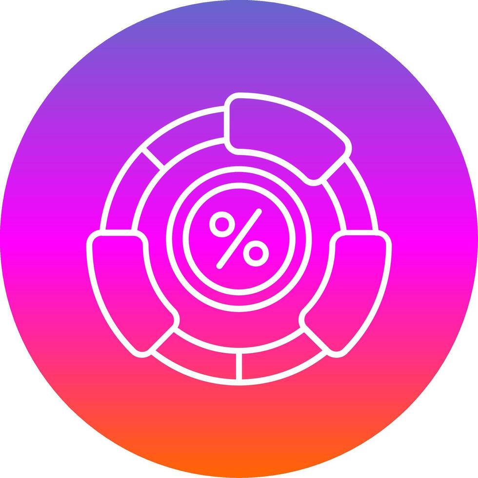 Ratio Line Gradient Circle Icon vector