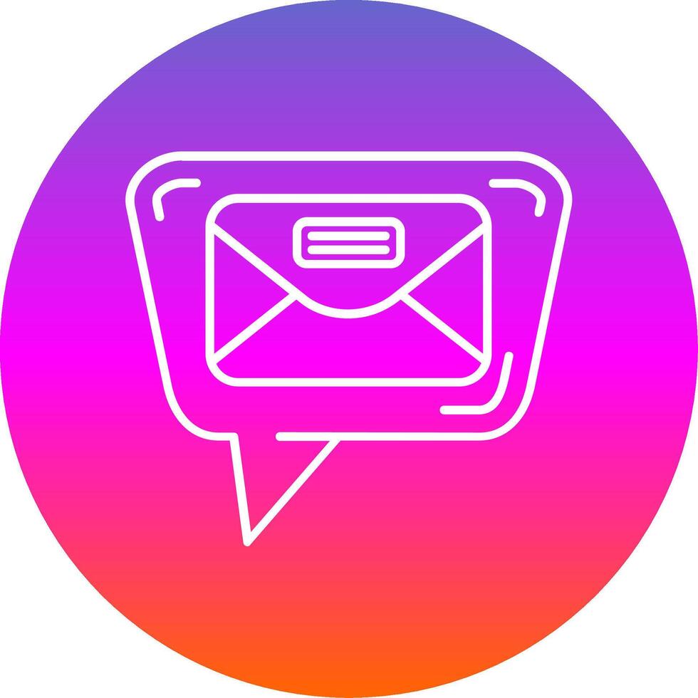 correo línea degradado circulo icono vector