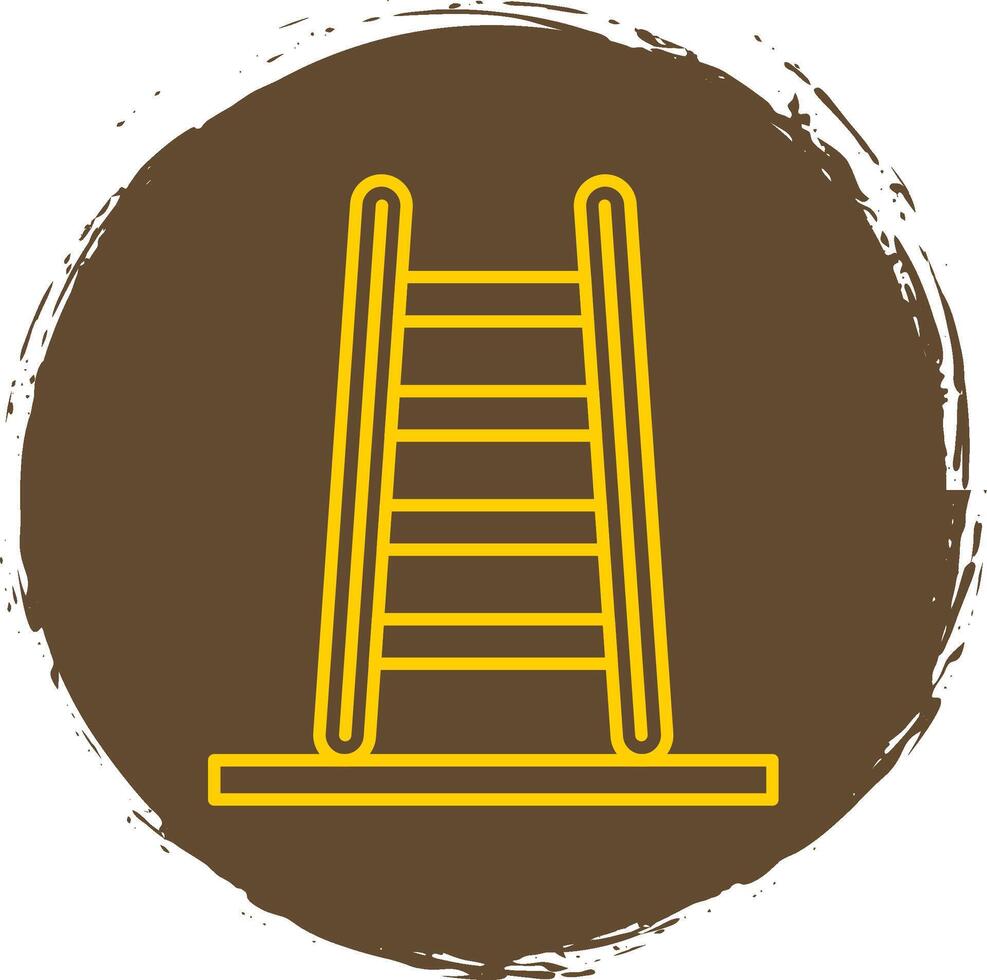 Step Ladder Line Circle Yellow Icon vector