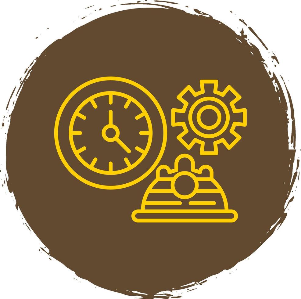 Working Hours Line Circle Yellow Icon vector