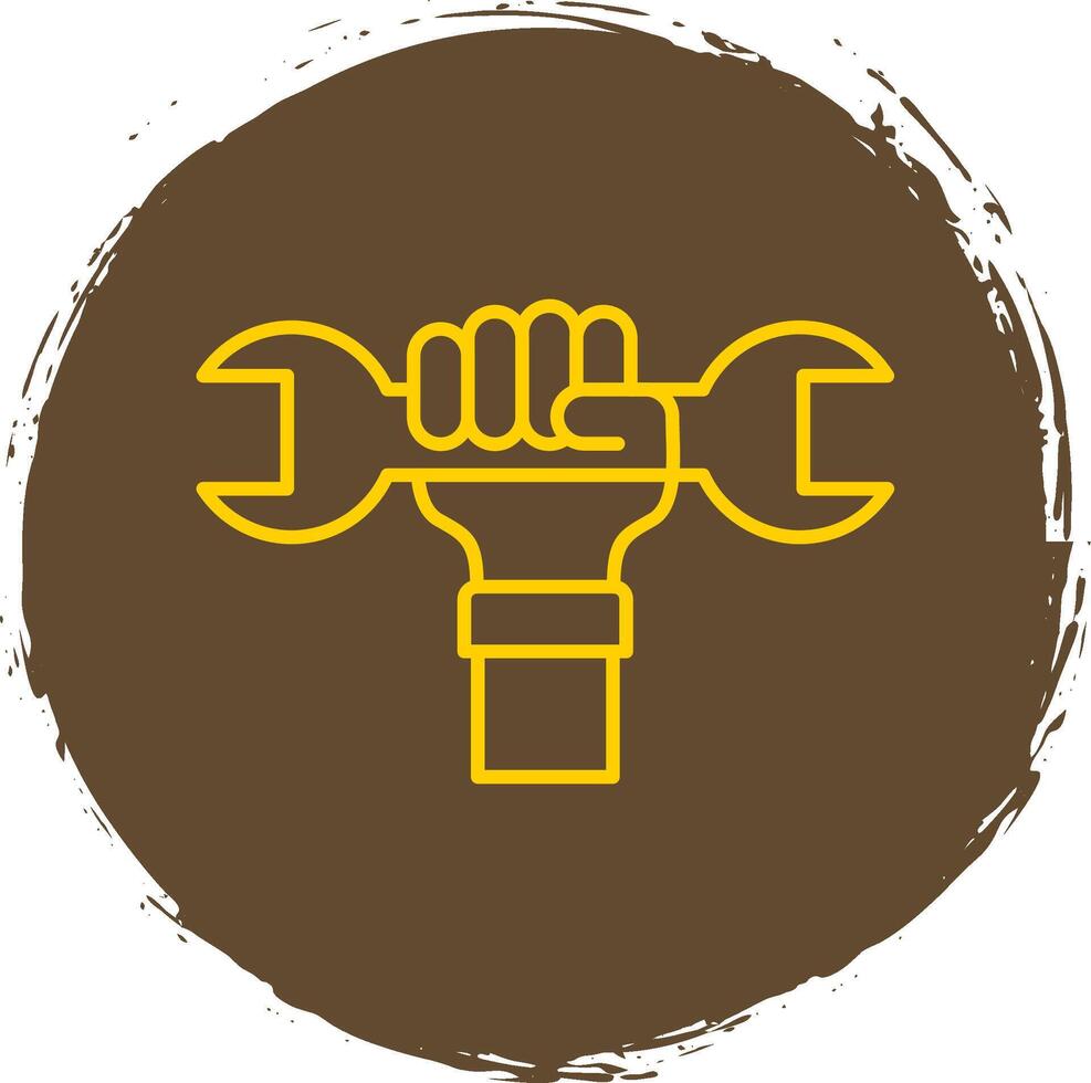Labour Day Line Circle Yellow Icon vector