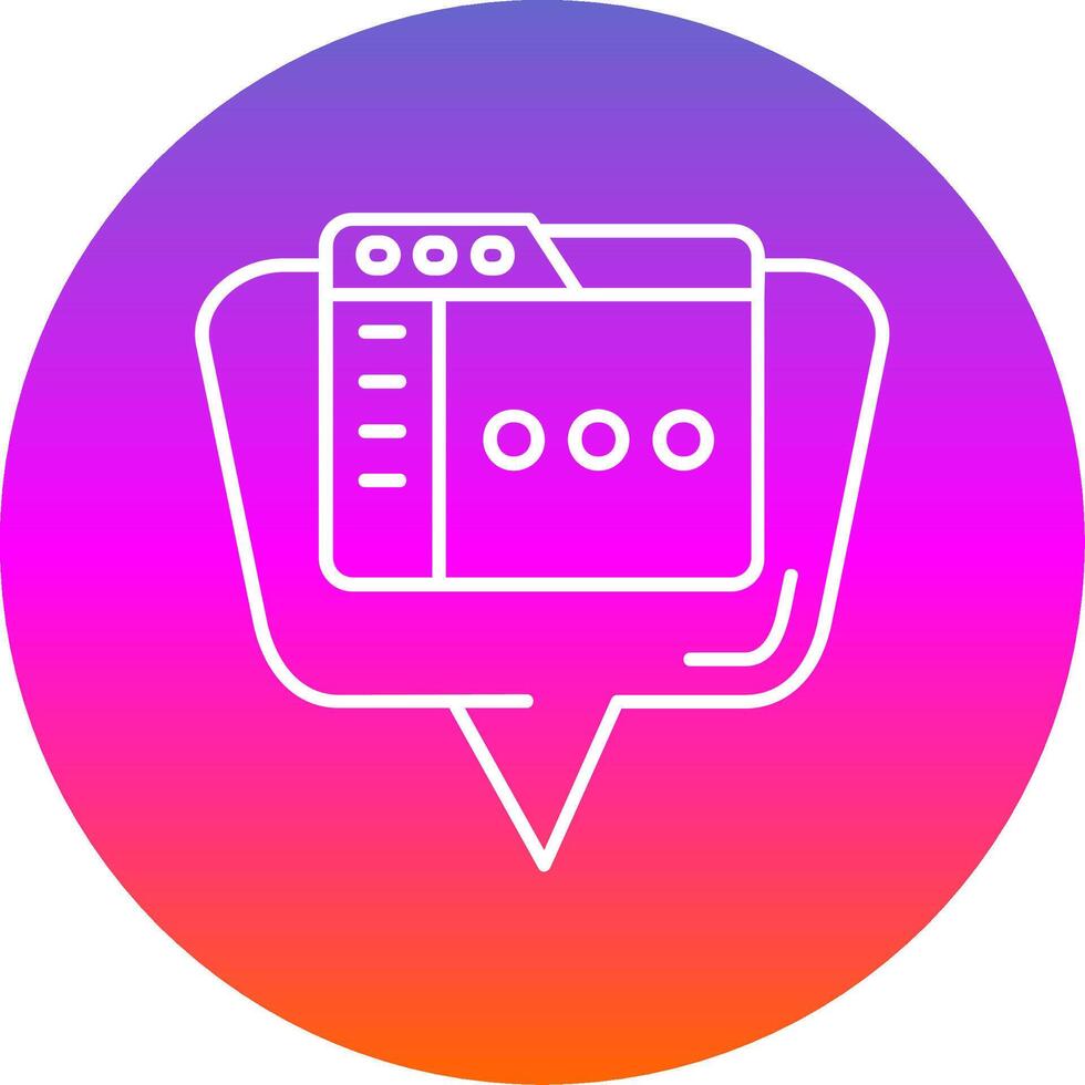Browser Line Gradient Circle Icon vector