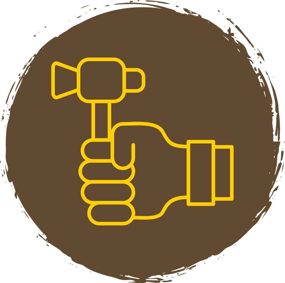 Labour Day Line Circle Yellow Icon vector