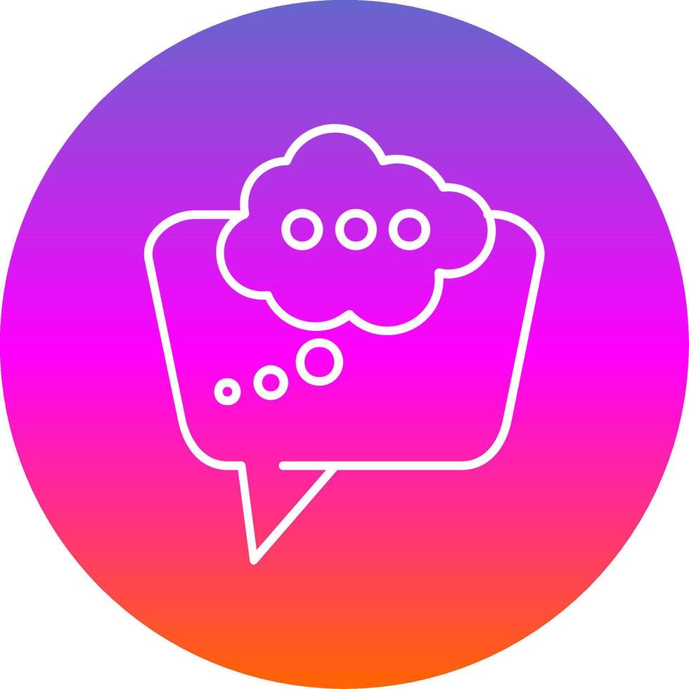 Thinking Line Gradient Circle Icon vector