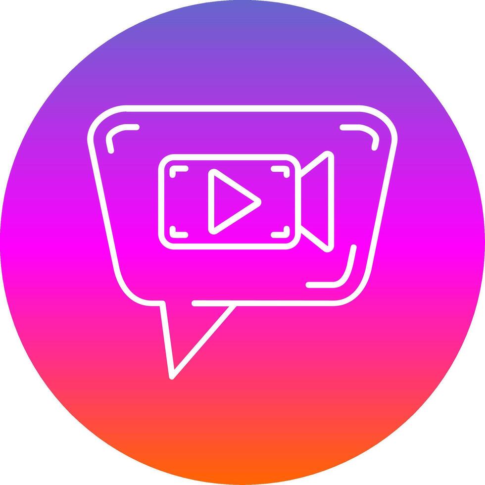 vídeo charla línea degradado circulo icono vector