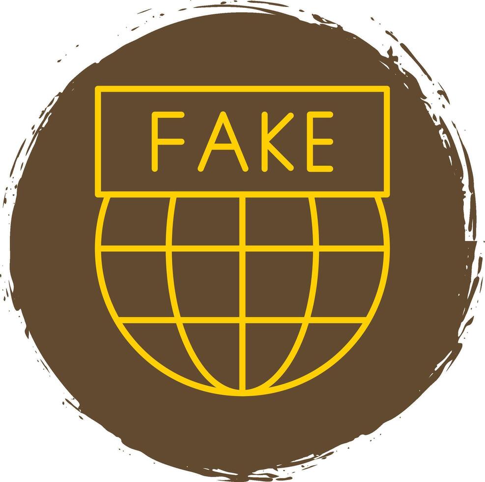 Fake News Line Circle Yellow Icon vector
