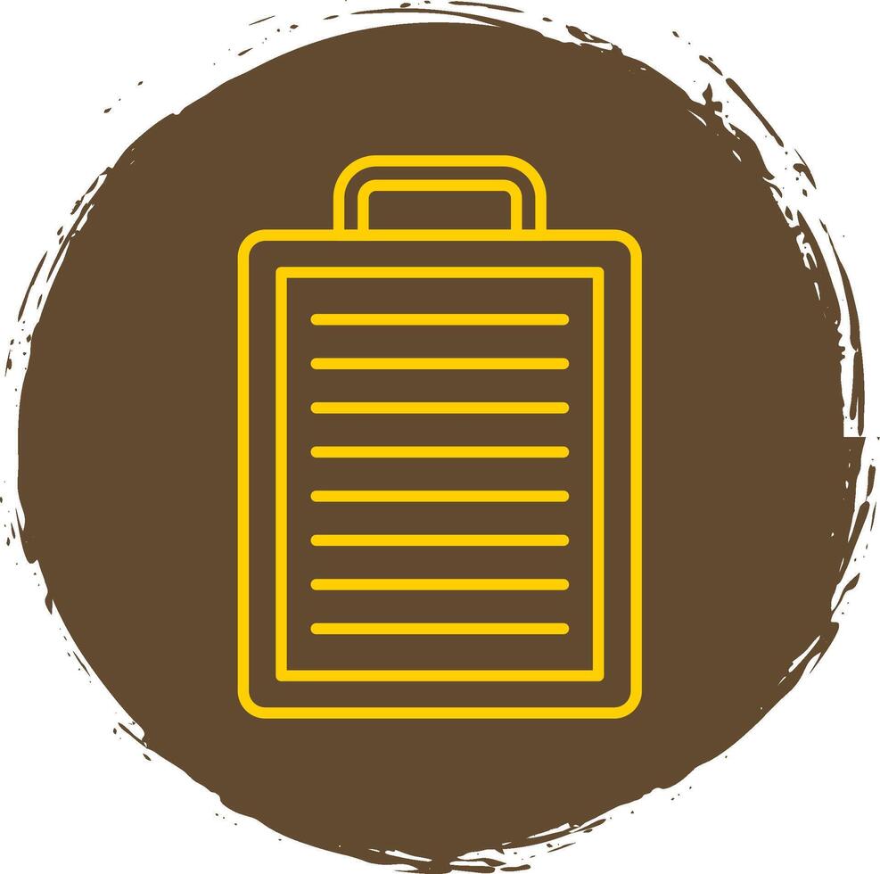 Clipboard Line Circle Yellow Icon vector