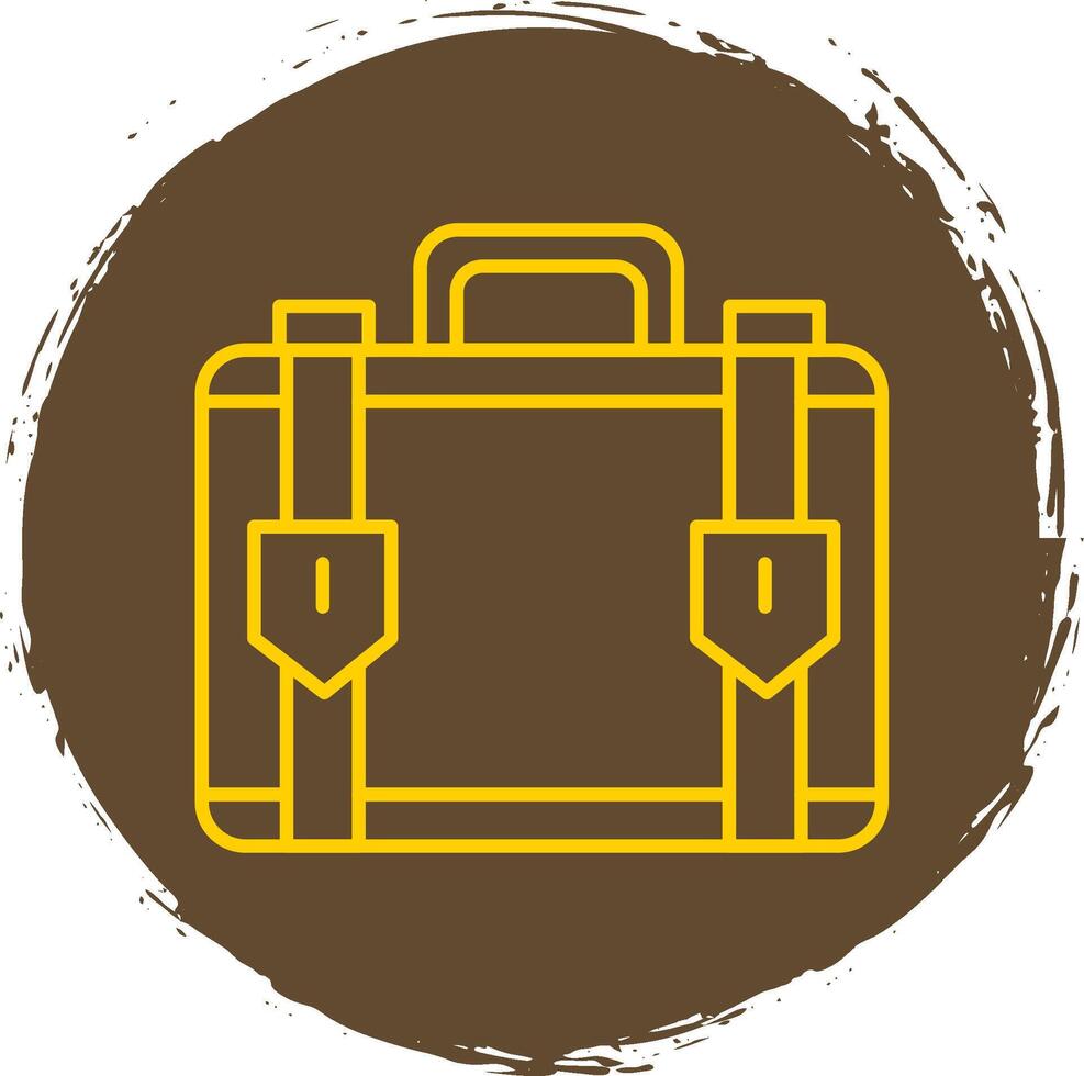 Suitcase Line Circle Yellow Icon vector