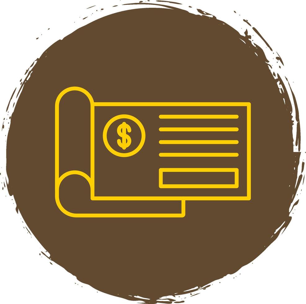 Bank Check Line Circle Yellow Icon vector