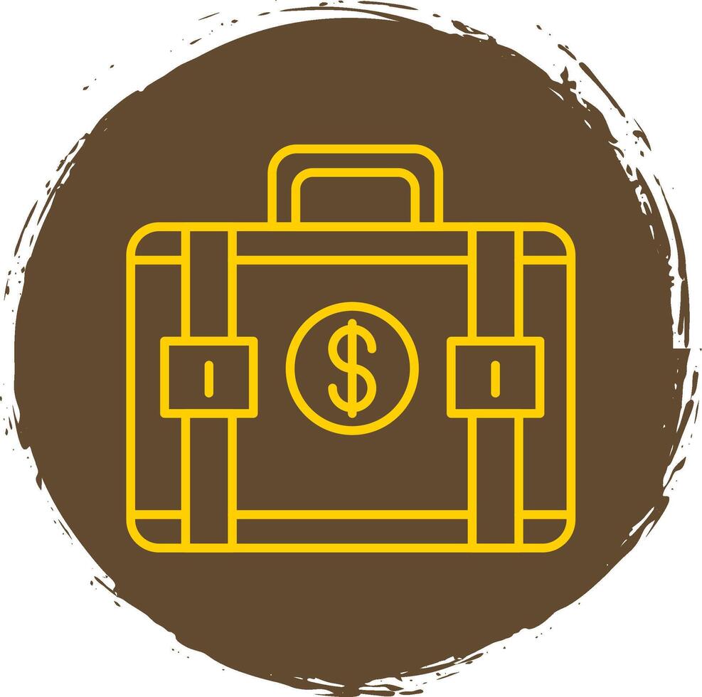 Suitcase Line Circle Yellow Icon vector