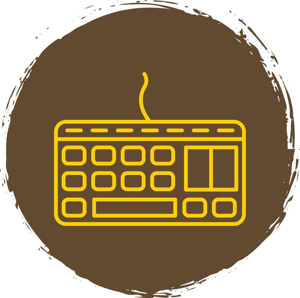 keyboard Line Circle Yellow Icon vector