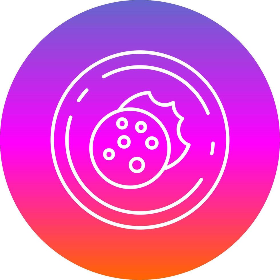 Cookie Line Gradient Circle Icon vector