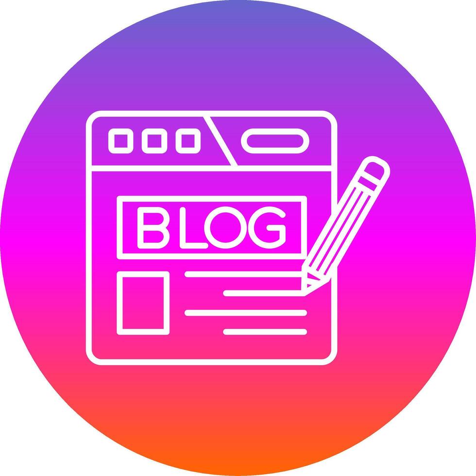 Blog Line Gradient Circle Icon vector