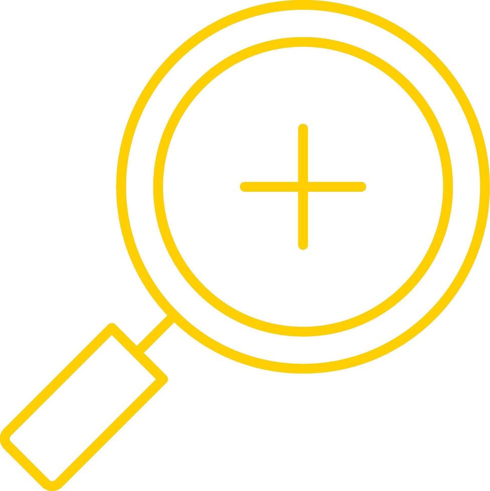 Zoom In Line Circle Yellow Icon vector