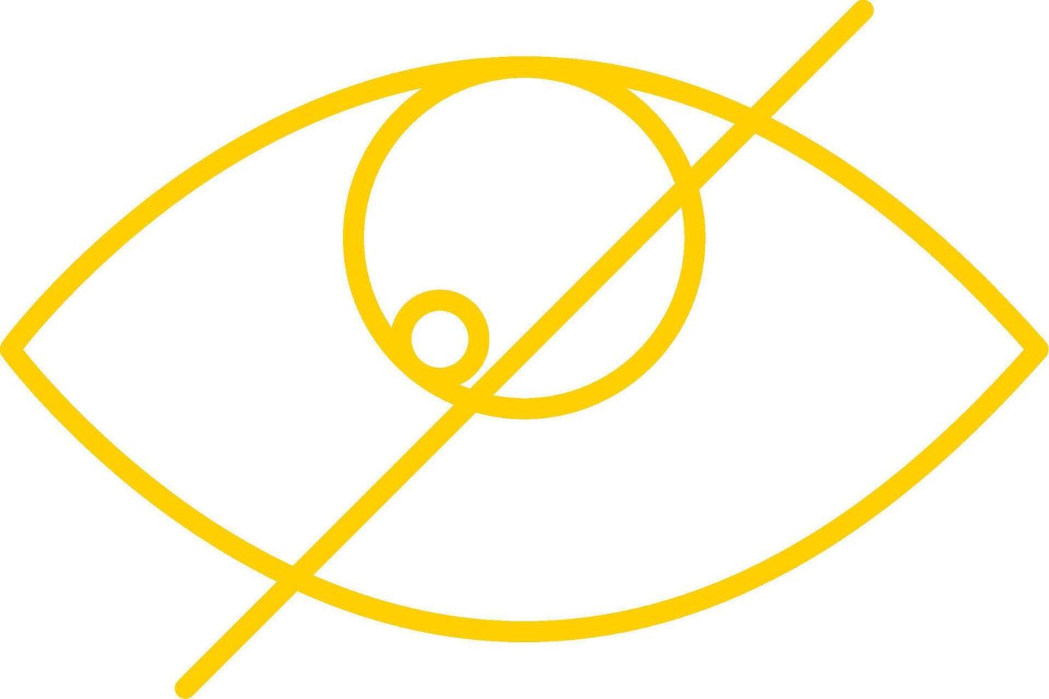 Hide Line Circle Yellow Icon vector