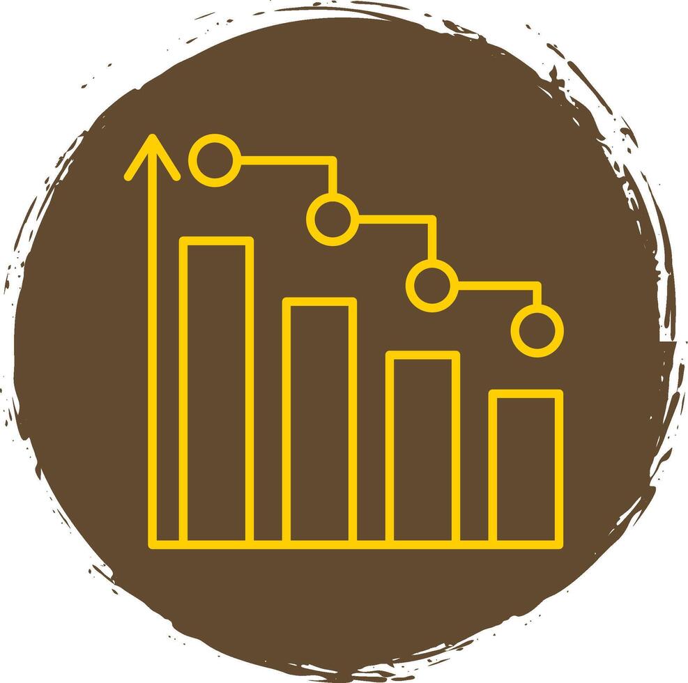 Bar Chart Line Circle Yellow Icon vector