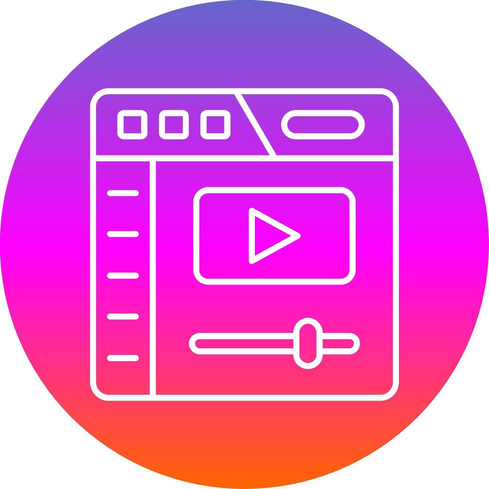 Video player Line Gradient Circle Icon vector