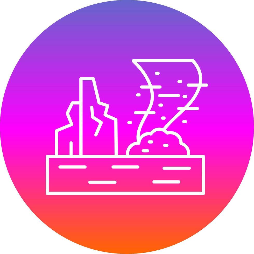 Sandstorm Line Gradient Circle Icon vector
