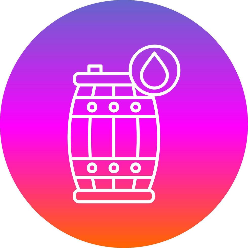 Oil barrel Line Gradient Circle Icon vector