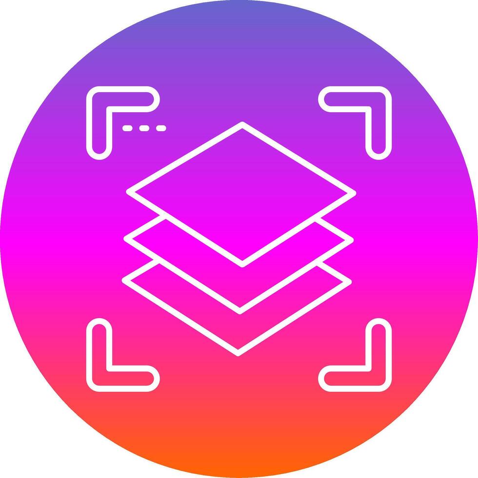 Layers Line Gradient Circle Icon vector