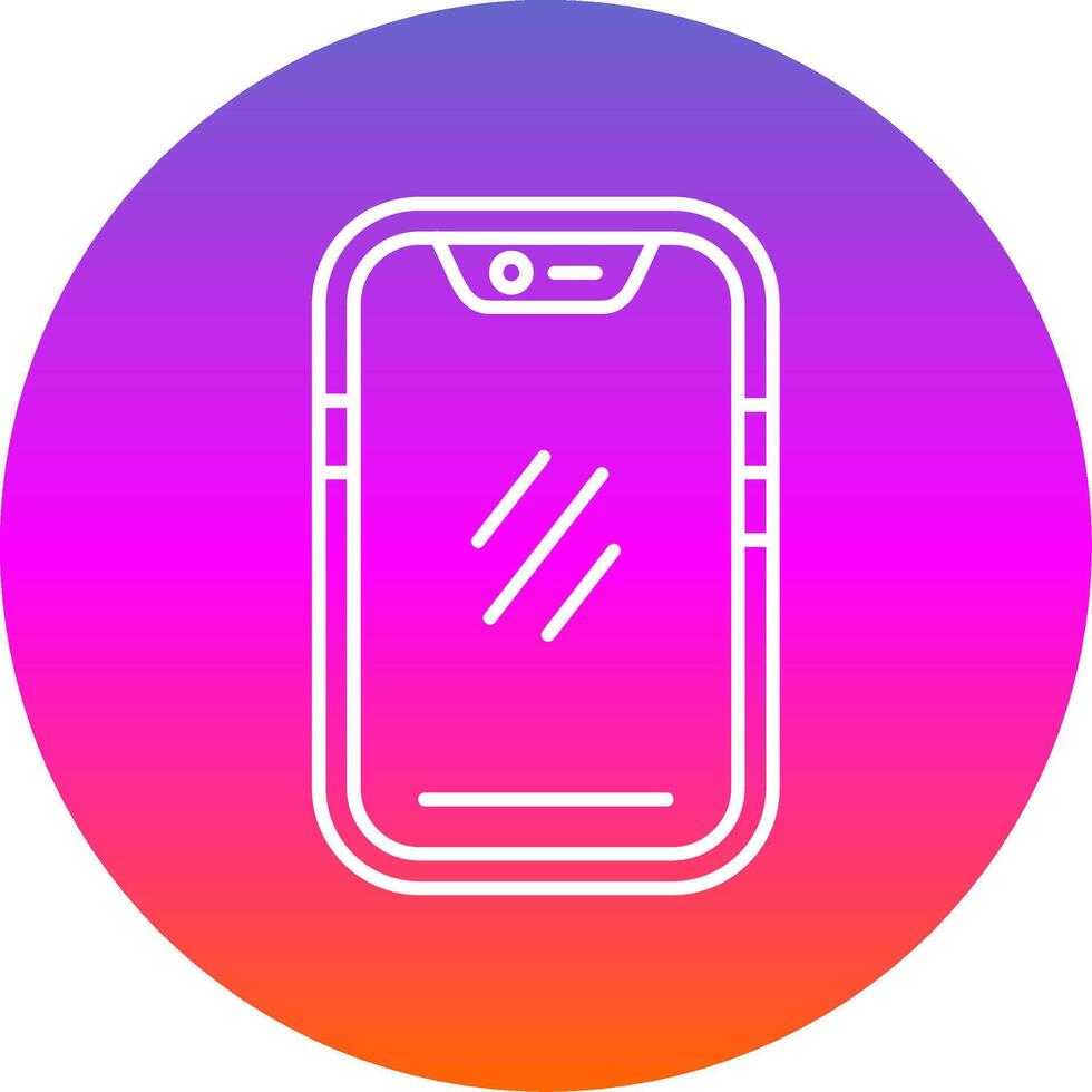 Smartphone Line Gradient Circle Icon vector